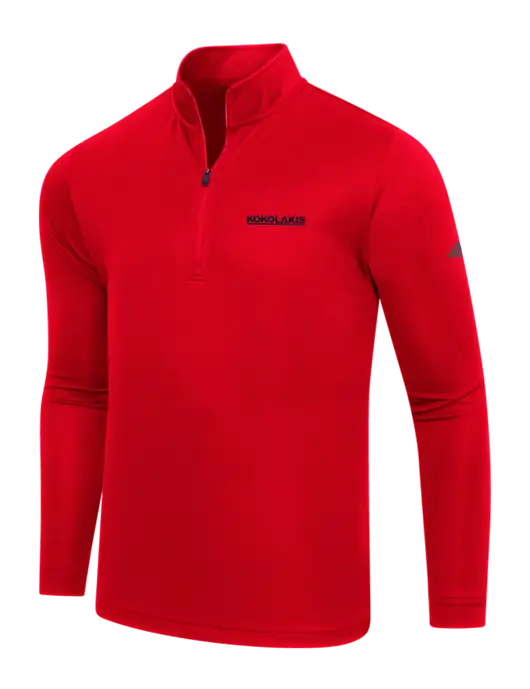Adidas Red Lightweight Quarter Zip Pullover w/Kokolakis Logo