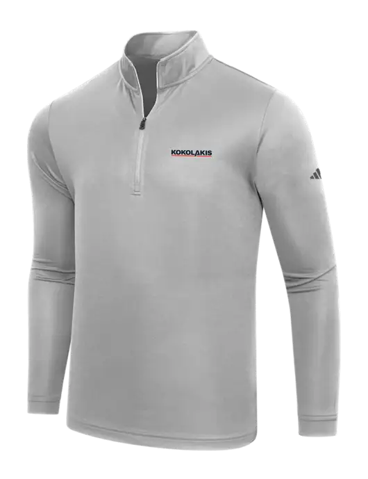 Adidas Medium Grey  Lightweight Quarter Zip Pullover w/Kokolakis Logo