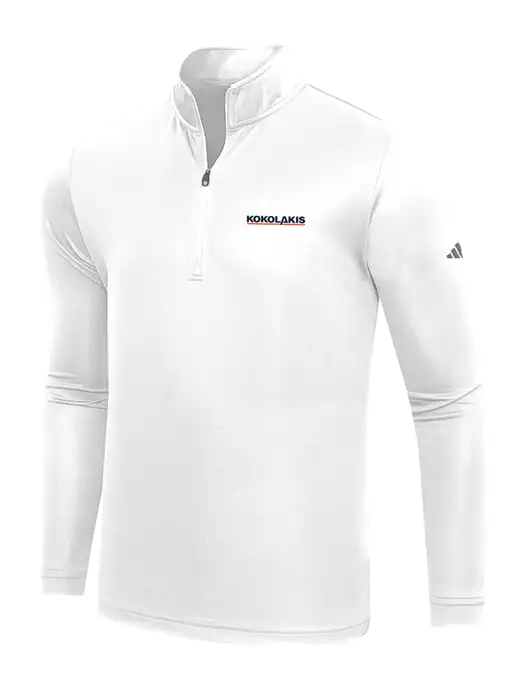 Adidas White  Lightweight Quarter Zip Pullover w/Kokolakis Logo