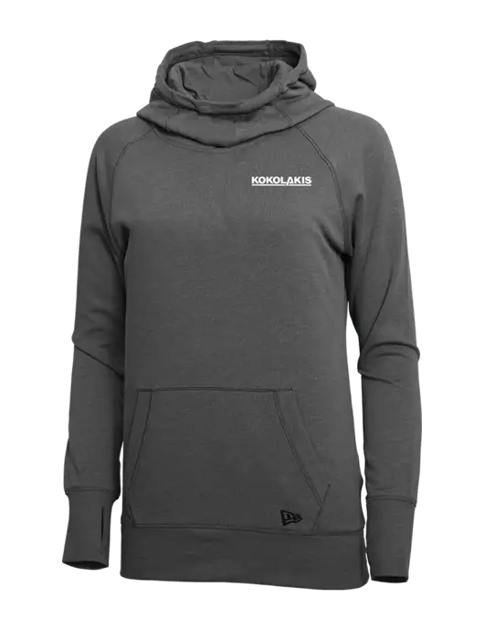 New Era Black Heather Womens Tri-Blend Fleece Pullover Hoodie w/Kokolakis Logo