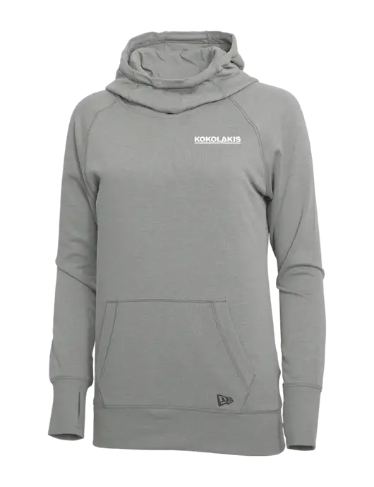 New Era Shadow Grey Heather Womens Tri-Blend Fleece Pullover Hoodie w/Kokolakis Logo