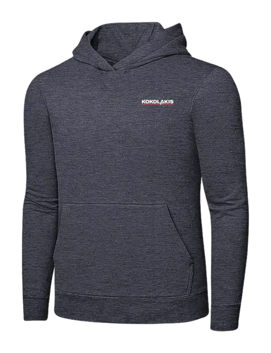 Heather Navy 7.8 oz Ring Spun Hooded Sweatshirt w/Kokolakis Logo