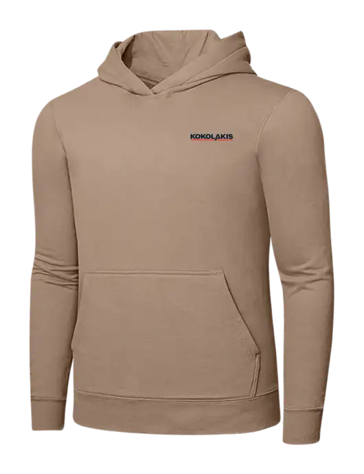 Sand 7.8. oz Ring Spun Hooded Sweatshirt w/Kokolakis Logo