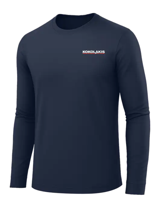 Long Sleeve Navy PosiCharge Competitor Tee w/Kokolakis Logo