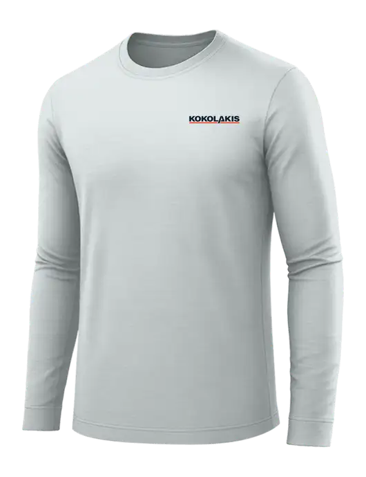 Long Sleeve Light Grey PosiCharge Competitor Tee w/Kokolakis Logo