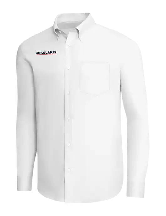 Brooks Brothers White Wrinkle-Free Stretch Pinpoint Shirt w/Kokolakis Logo