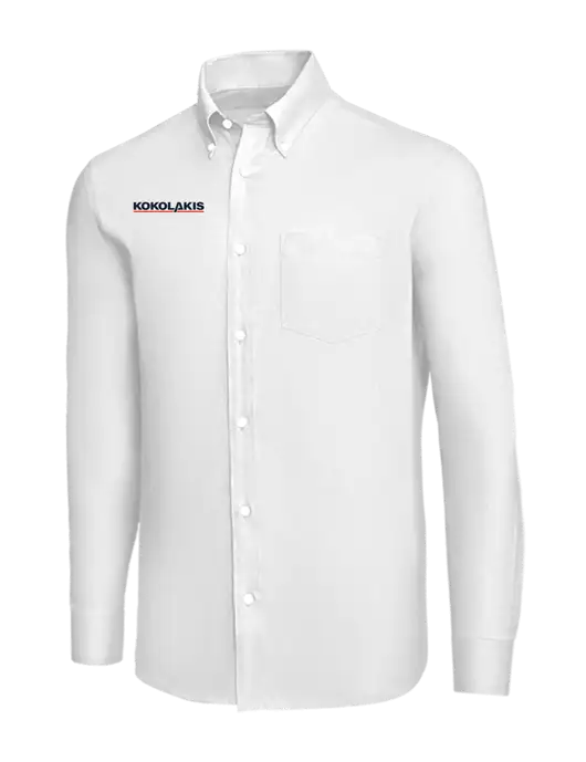 Brooks Brothers White Wrinkle-Free Stretch Nailhead Shirt w/Kokolakis Logo
