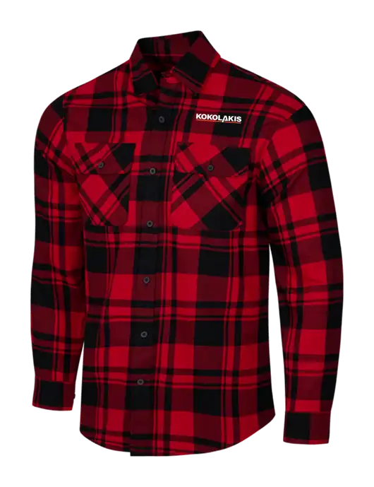 Red/Black Plaid Flannel Shirt w/Kokolakis Logo