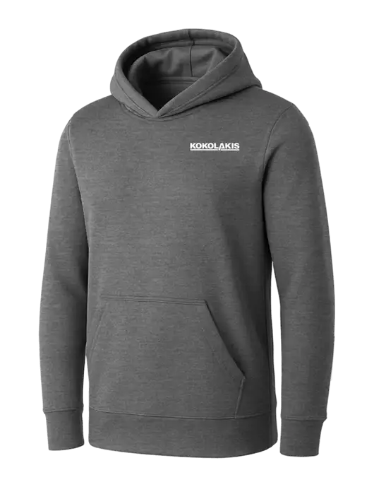 Womens Medium Grey Heather Core Fleece Pullover Hooded Sweatshirt w/Kokolakis Logo