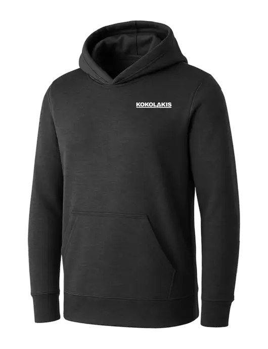 Womens Dark Grey Heather Core Fleece Pullover Hooded Sweatshirt w/Kokolakis Logo