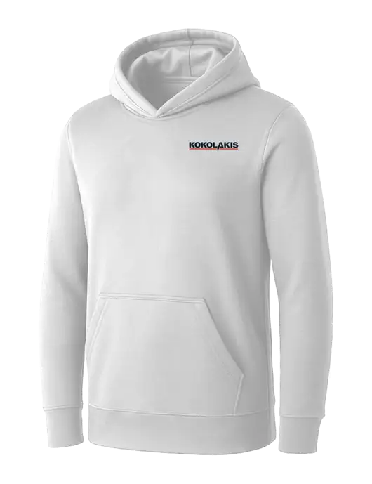 Womens White Core Fleece Pullover Hooded Sweatshirt w/Kokolakis Logo