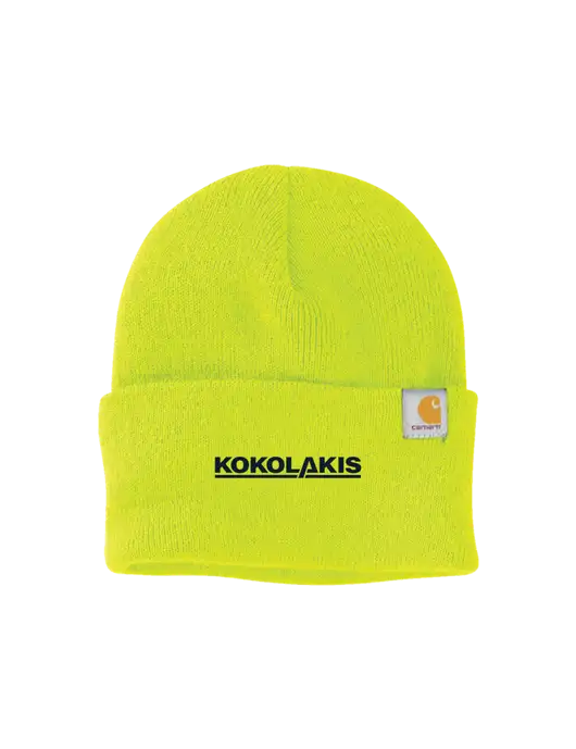 Carhartt Neon Lime Watch Cap 2.0 w/Kokolakis Logo