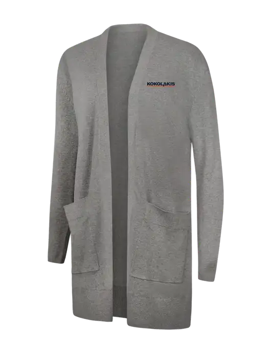 Mercer+Mettle Womens Light Grey Heather Open Front Cardigan Sweater w/Kokolakis Logo