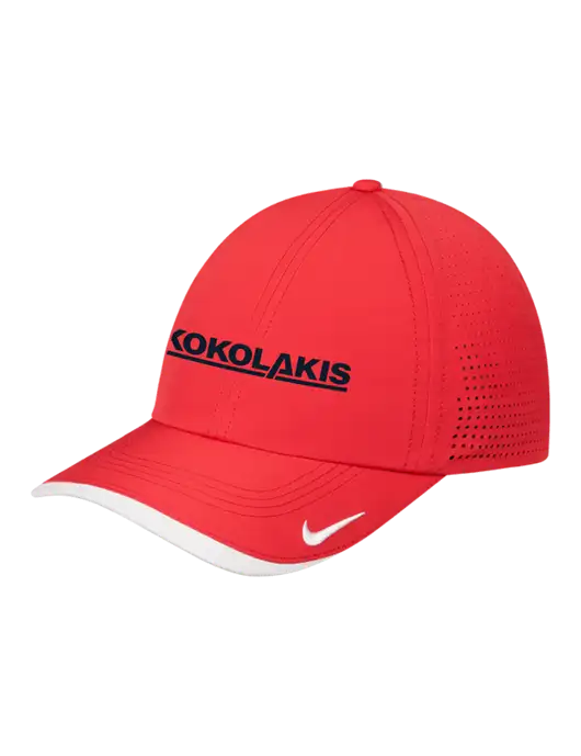 Nike Red/White Dri-FIT Perforated Performance Cap w/Kokolakis Logo