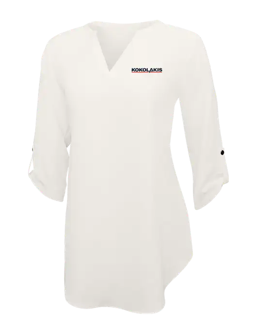 Ivory Womens 3/4 Sleeve Tunic Blouse w/Kokolakis Logo