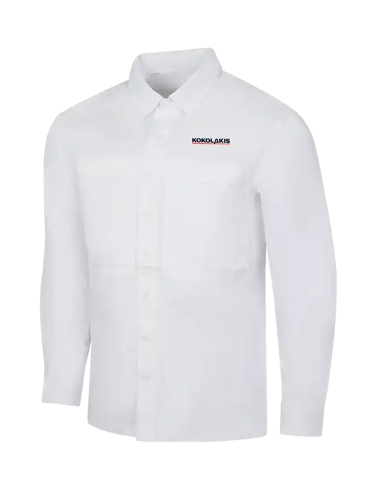 White Long Sleeve UV Daybreak Shirt w/Kokolakis Logo