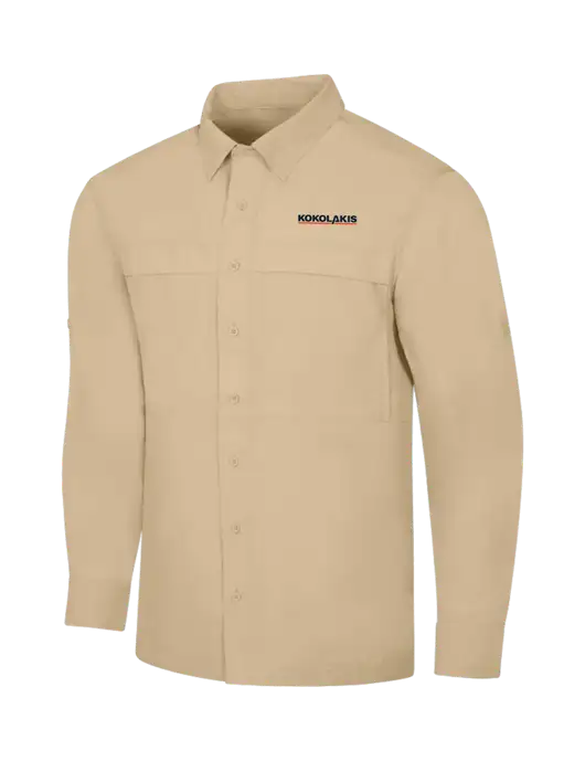 Tan Long Sleeve UV Daybreak Shirt w/Kokolakis Logo