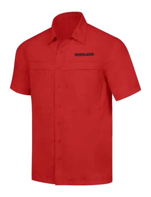 Red Short Sleeve UV Daybreak Shirt w/Kokolakis Logo
