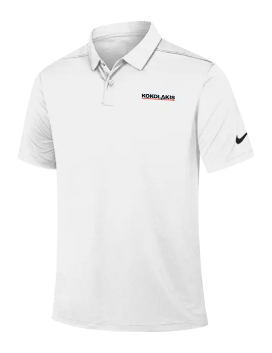 Nike White Dry Essential Solid Polo w/Kokolakis Logo