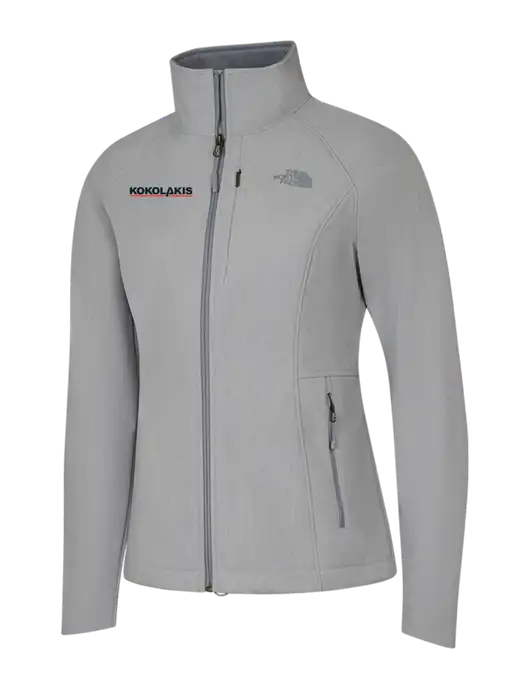 North Face Womens Light Grey Heather Apex Barrier Soft Shell Jacket  w/Kokolakis Logo