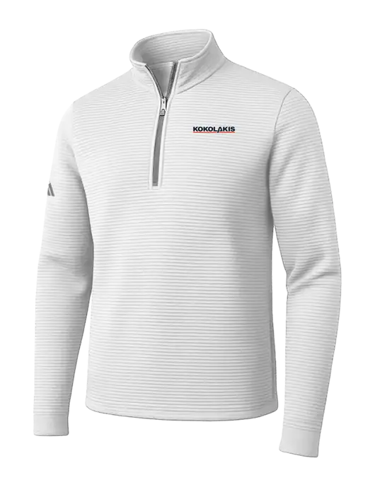 Adidas White Spacer Quarter-Zip Pullover w/Kokolakis Logo