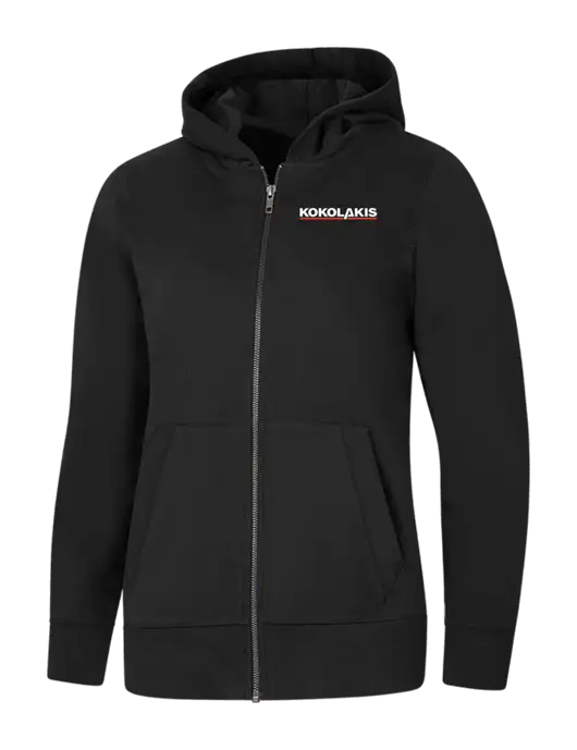 Womens Black Re-Fleece Full-Zip Hoodie w/Kokolakis Logo
