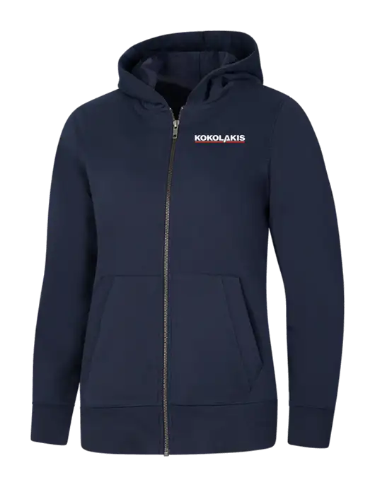 Womens Navy Re-Fleece Full-Zip Hoodie w/Kokolakis Logo
