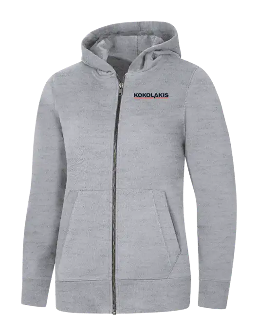 Womens Light Grey Heather Re-Fleece Full-Zip Hoodie w/Kokolakis Logo