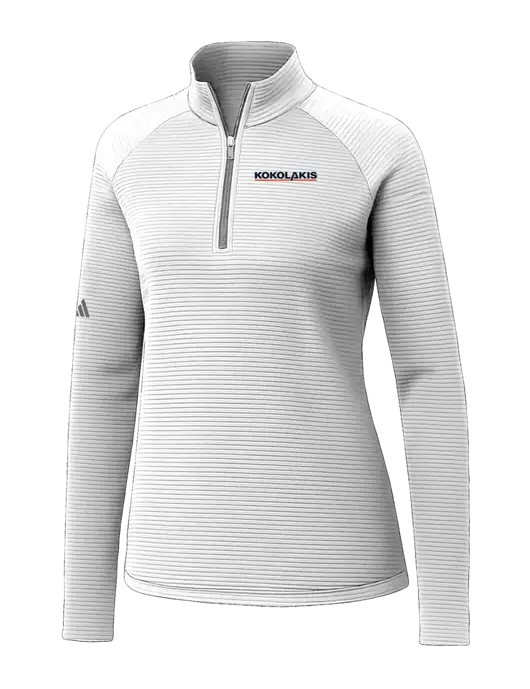 Adidas Womens White Spacer Quarter-Zip Pullover  w/Kokolakis Logo