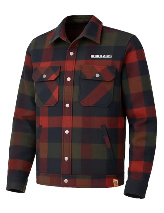 Russell Outdoors Red Plaid Basin Jacket w/Kokolakis Logo