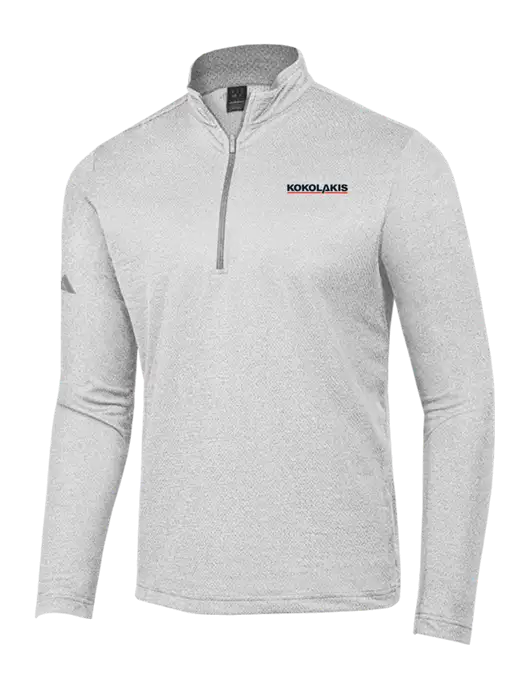 Adidas Light Grey Heather Space Dyed Quarter-Zip Pullover w/Kokolakis Logo
