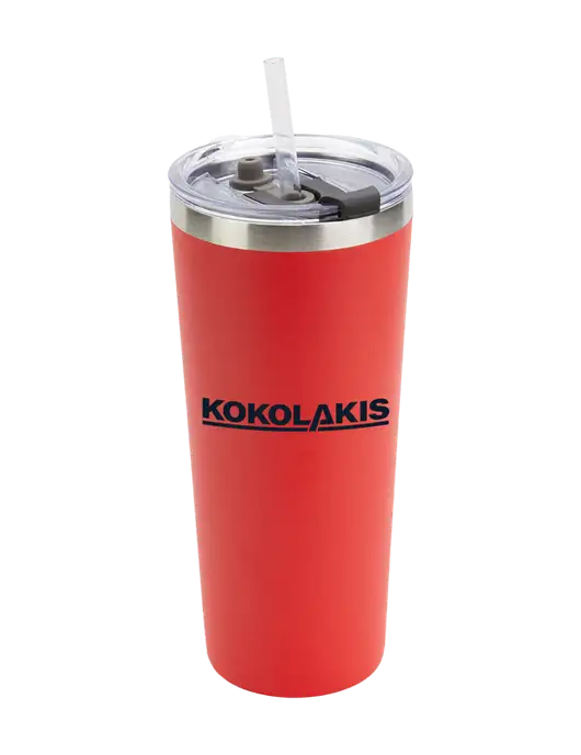 Brighton Red 20 oz Insulated Tumbler & Straw w/Kokolakis Logo