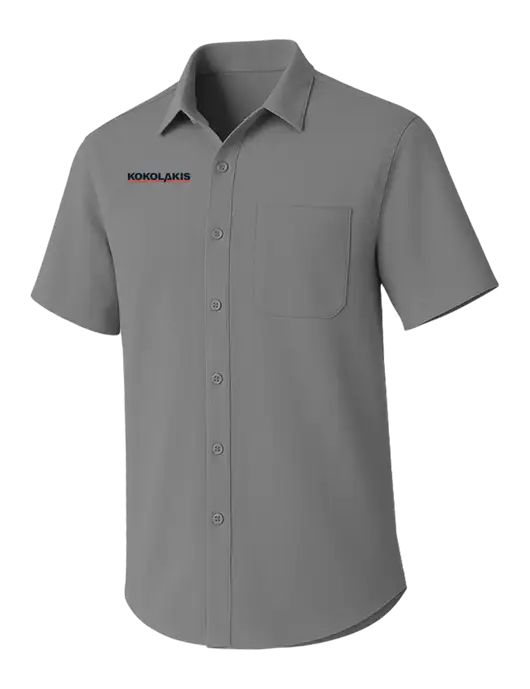 Light Grey Short Sleeve UV Dockside Shirt w/Kokolakis Logo