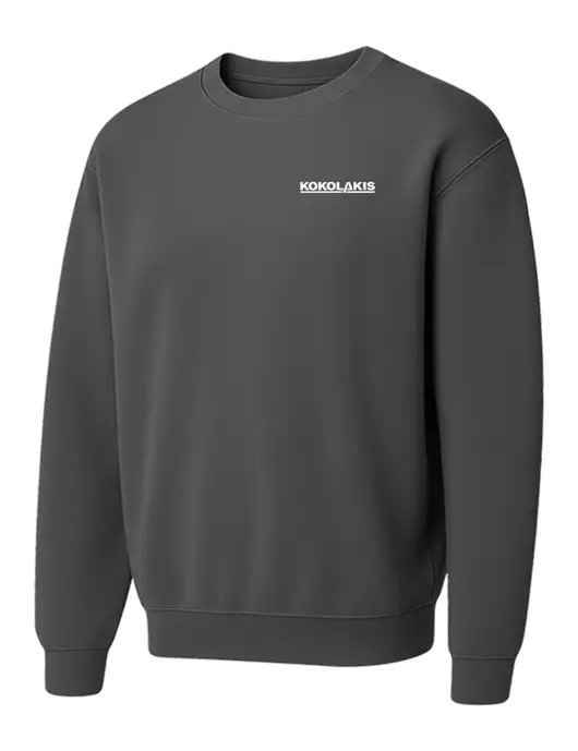 Comfort Colors Garment-Dyed Lightweight Dark Grey Fleece Crewneck Sweatshirt w/Kokolakis Logo