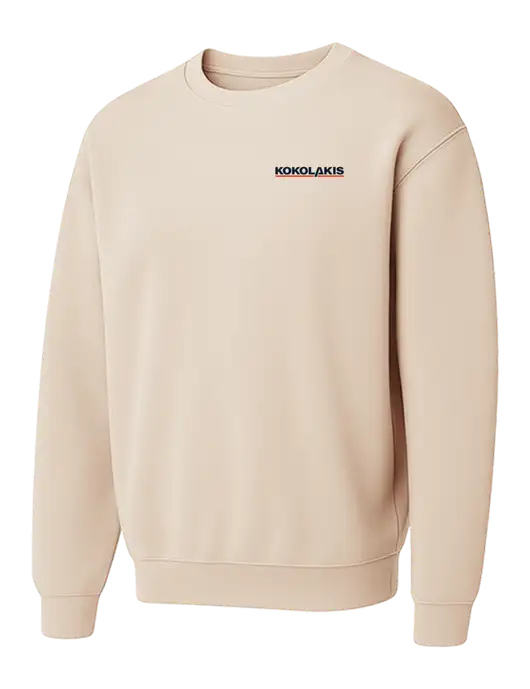 Comfort Colors Garment-Dyed Lightweight Ivory Fleece Crewneck Sweatshirt w/Kokolakis Logo