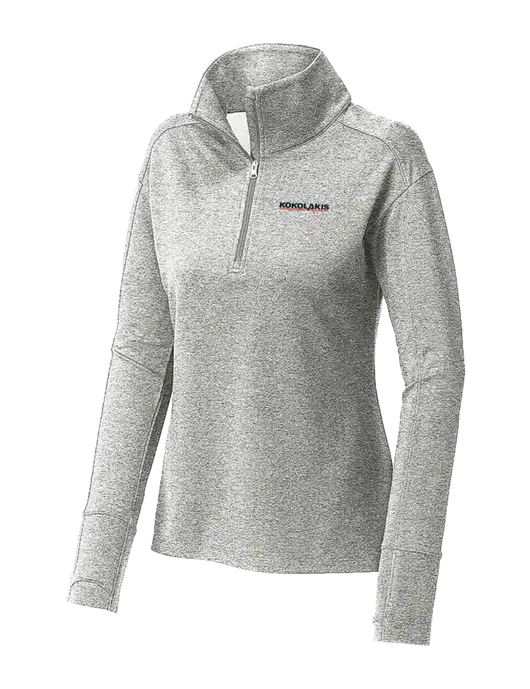 Womens Sport-Wick Flex Fleece Light Grey Heather 1/4-Zip w/Kokolakis Logo