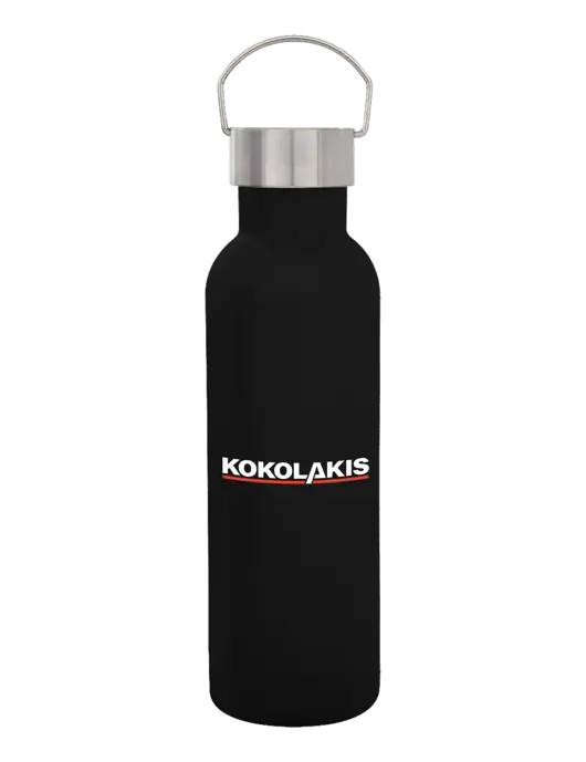 28 oz Black Bubbli Stainless Steel Bottle w/Kokolakis Logo