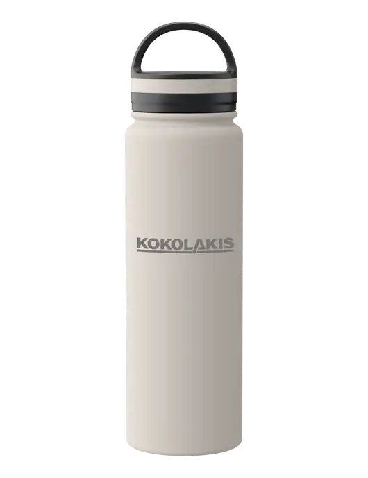34oz Wide Mouth Stainless Steel Light Taupe Bottle w/Kokolakis Logo