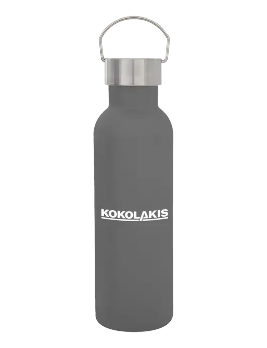 28 oz Medium Grey Bubbli Stainless Steel Bottle w/Kokolakis Logo