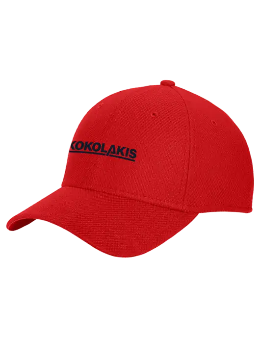 New Era Diamond Era Red Stretch Cap w/Kokolakis Logo