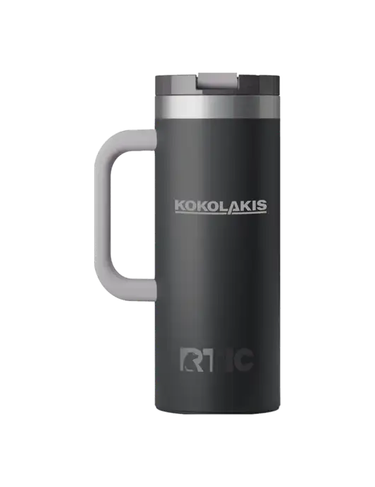 RTIC Road Trip 20 oz Charcoal Travel Mug w/Kokolakis Logo