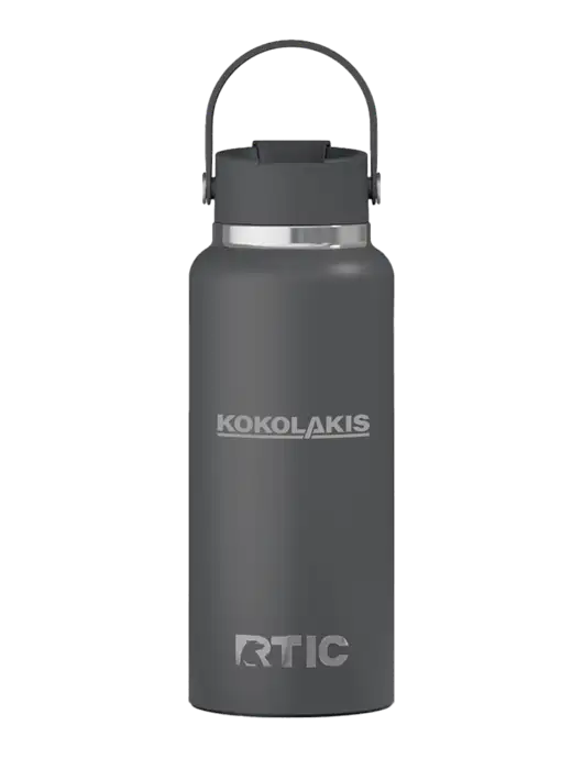 RTIC Outback 32 oz Charcoal Bottle w/Kokolakis Logo