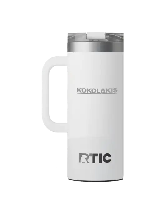 RTIC Road Trip 20 oz White Travel Mug w/Kokolakis Logo