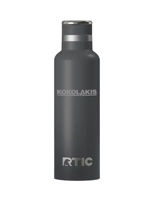 RTIC Journey 20 oz Charcoal Bottle w/Kokolakis Logo