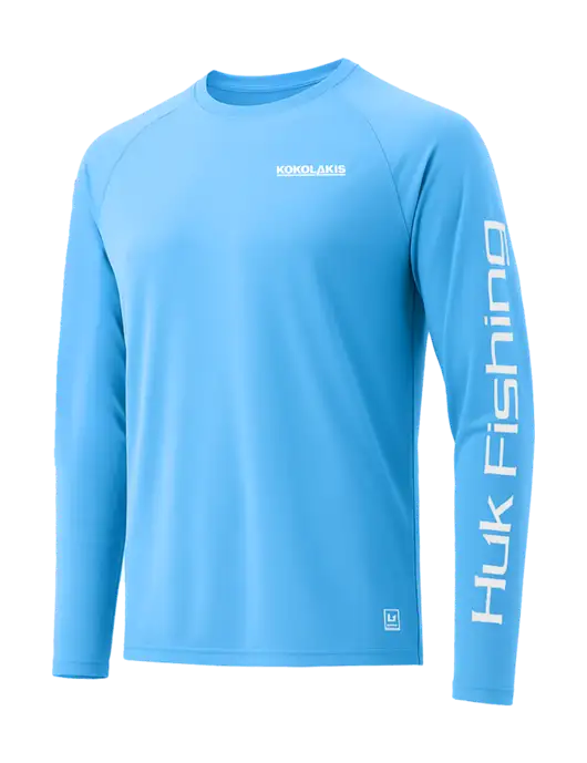 HUK Light Sapphire LoPro Pursuit Long Sleeve T-Shirt w/Kokolakis Logo