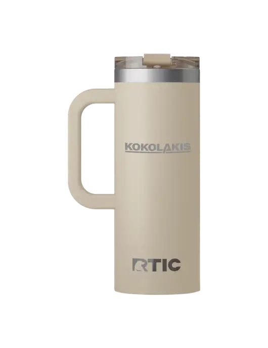 RTIC Road Trip 20 oz Tan Travel Mug w/Kokolakis Logo