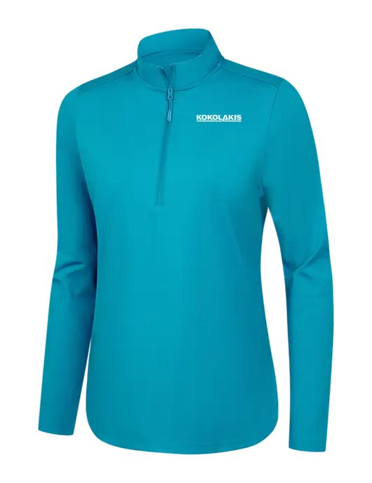  Womens Light Sapphire C-FREE Double Knit 1/4-Zip w/Kokolakis Logo