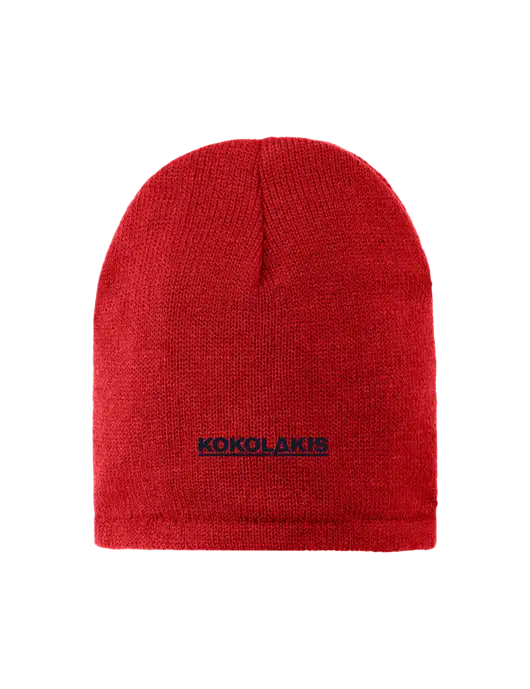 Red Fleece-Lined Beanie Cap w/Kokolakis Logo