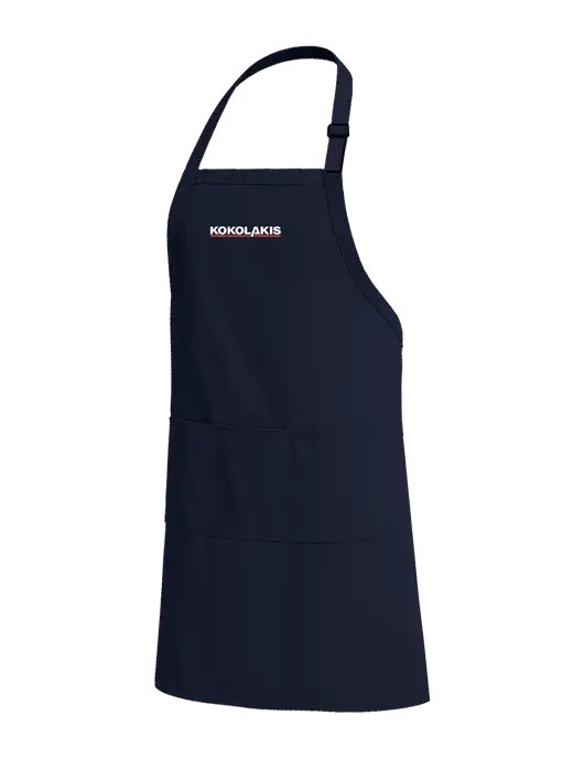 Easy Care Extra Long Bib Navy Apron with Stain Release w/Kokolakis Logo