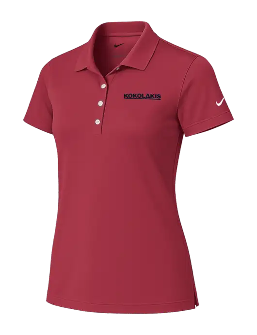 Nike Womens Red Tech Basic Dri-FIT Polo
 w/Kokolakis Logo